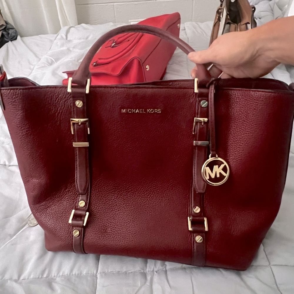 Dark red Michael Kors large tote bag